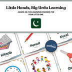 Colours: 3 Part Montessori Urdu Language Flashcards