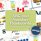 Montessori Phonetic Alphabet + Number Flashcards (A–Z, 1–10)