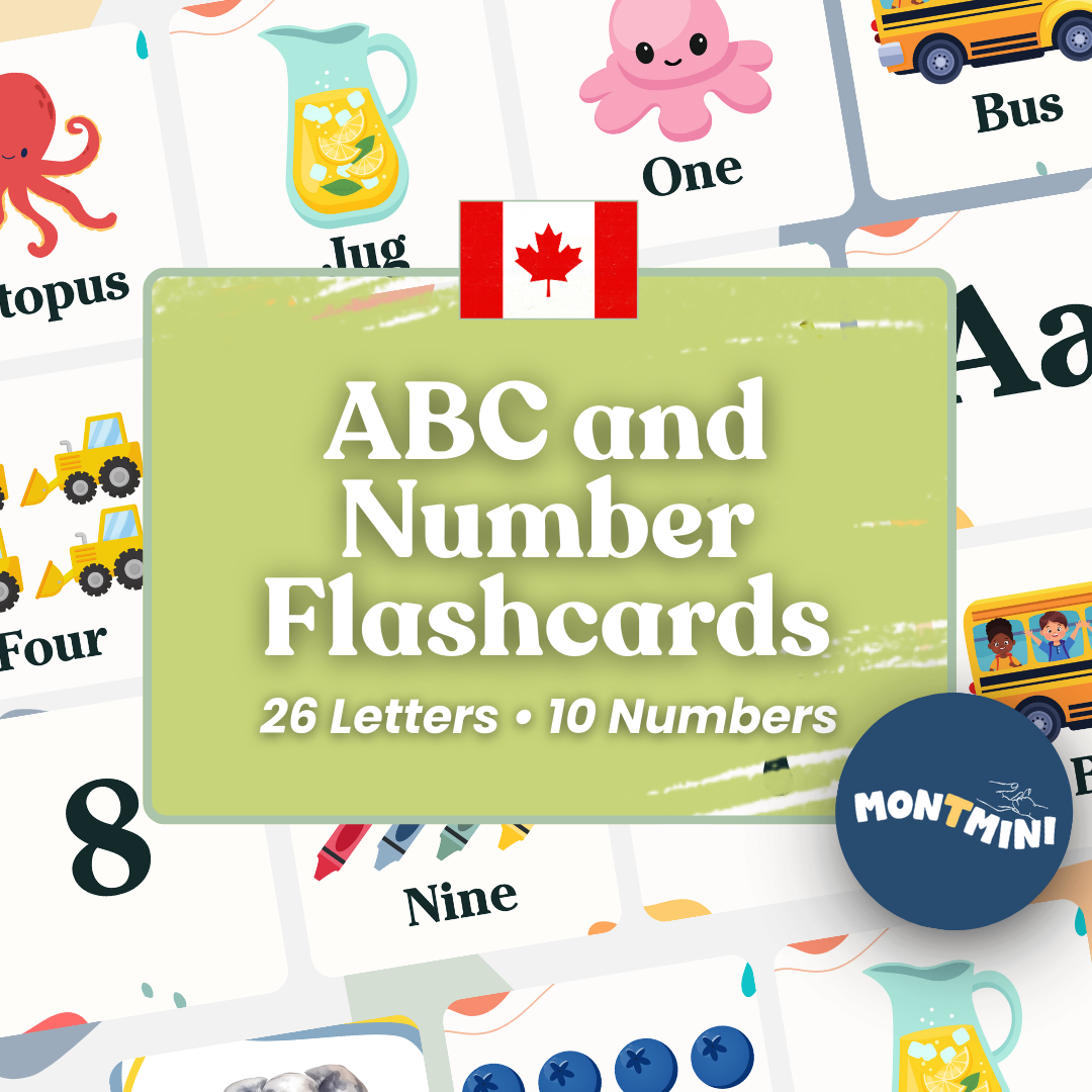 Montessori Phonetic Alphabet + Number Flashcards (A–Z, 1–10)