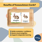 Farm Animal: 3 Part Montessori Urdu Language Flashcards