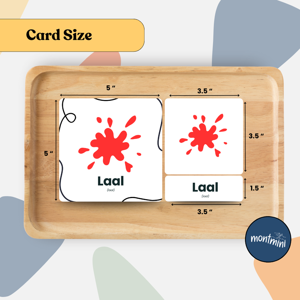 Colours: 3 Part Montessori Urdu Language Flashcards