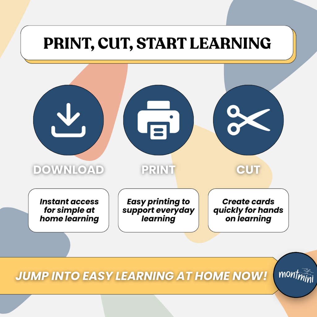 Kitchen Items: 3 Part Montessori Urdu Language Flashcards